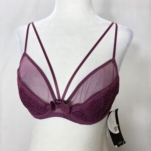 Barbara Lace Bralette in Cranberry